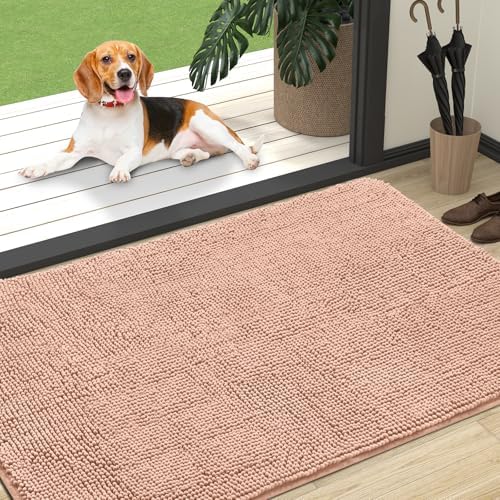 OLANLY Dog Door Mat for Muddy Paws 47x32, Super Absorbent Chenille Mud Mat by OLANLY