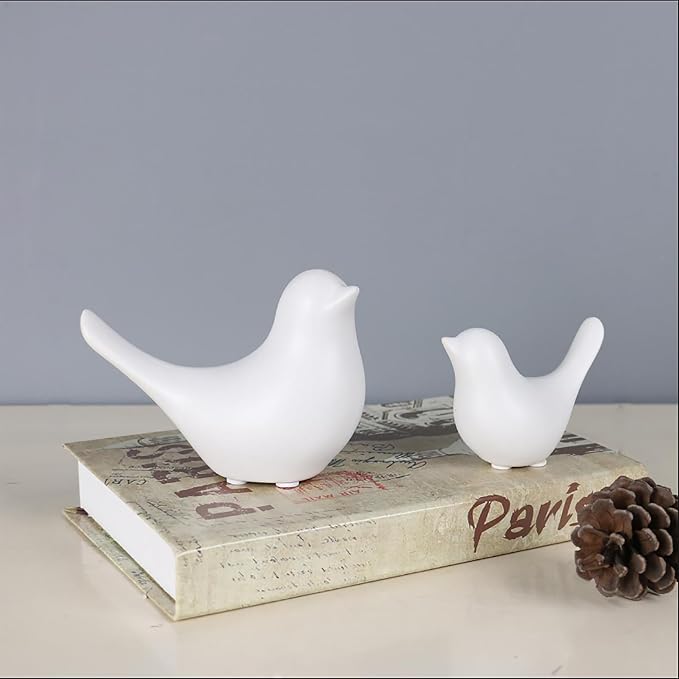 FANTESTICRYAN Small Animal Statues Home Decor Modern Style White Decorative Ornaments for Living Room, Bedroom, Office Desktop, Cabinets - Image 2