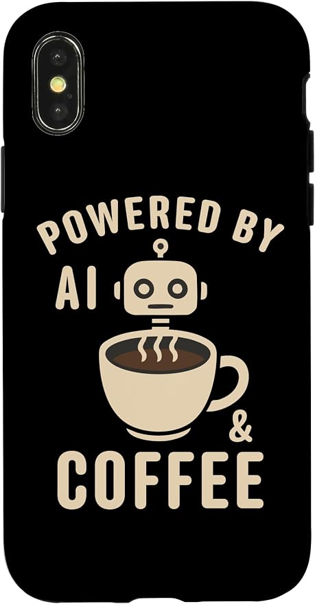 Powered by AI and Coffee Robot Case for iPhone X/XS by Unknown