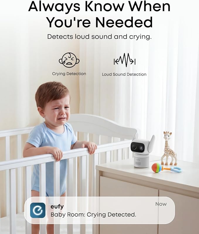 eufy Security Indoor/Outdoor Camera C31(2-Pack), IP66, Spotlight-Free Color Night Vision, 360° Coverage Pan &Tilt, AutoTracking, AI Human/Vehicle/Pet/Cry Detection, 24/7 Recording, No Subscription - Image 9