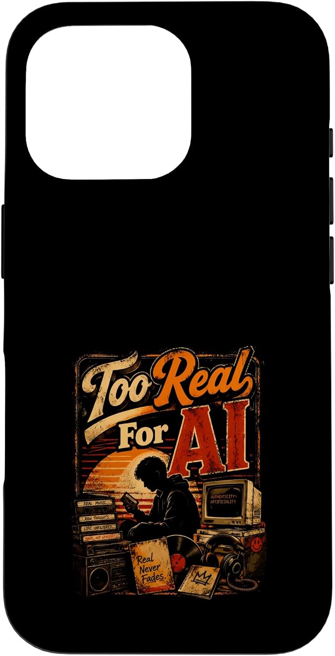 Too Real for AI - Authentic Music Lovers Case for iPhone 16 Pro by Unknown