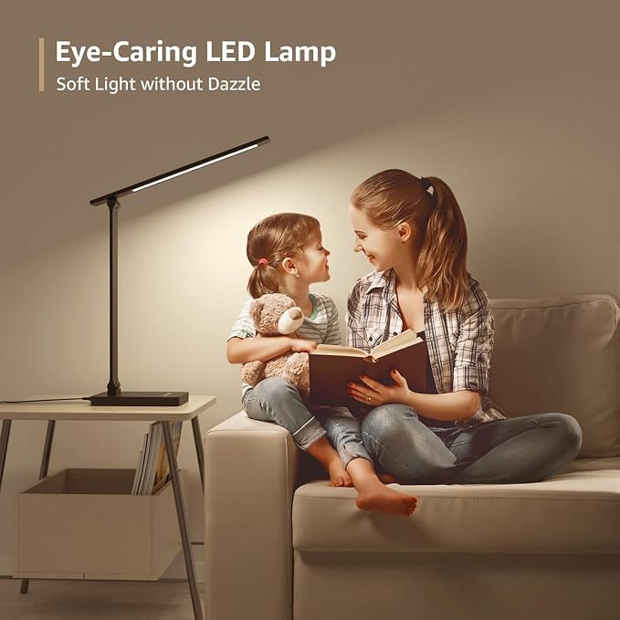 Lepro LED Desk Lamp for Home Office, 9.5W 750LM Touch Desk Light, Black | 5 Color Modes 5 Brightness Level, Eye Caring, Metal Task Lamp For Reading, Sewing, Crafts, School Supplies, Puzzle Light - Image 8