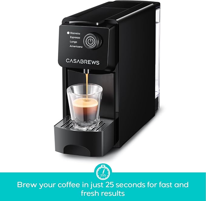 CASABREWS CM7036E 20Bar Espresso Machine for Nespresso Original Pods | Compact Capsule Coffee Machine with 21oz Removable Water Tank, Black Espresso Maker with 4 Brewing Modes for Home or Office - Image 4
