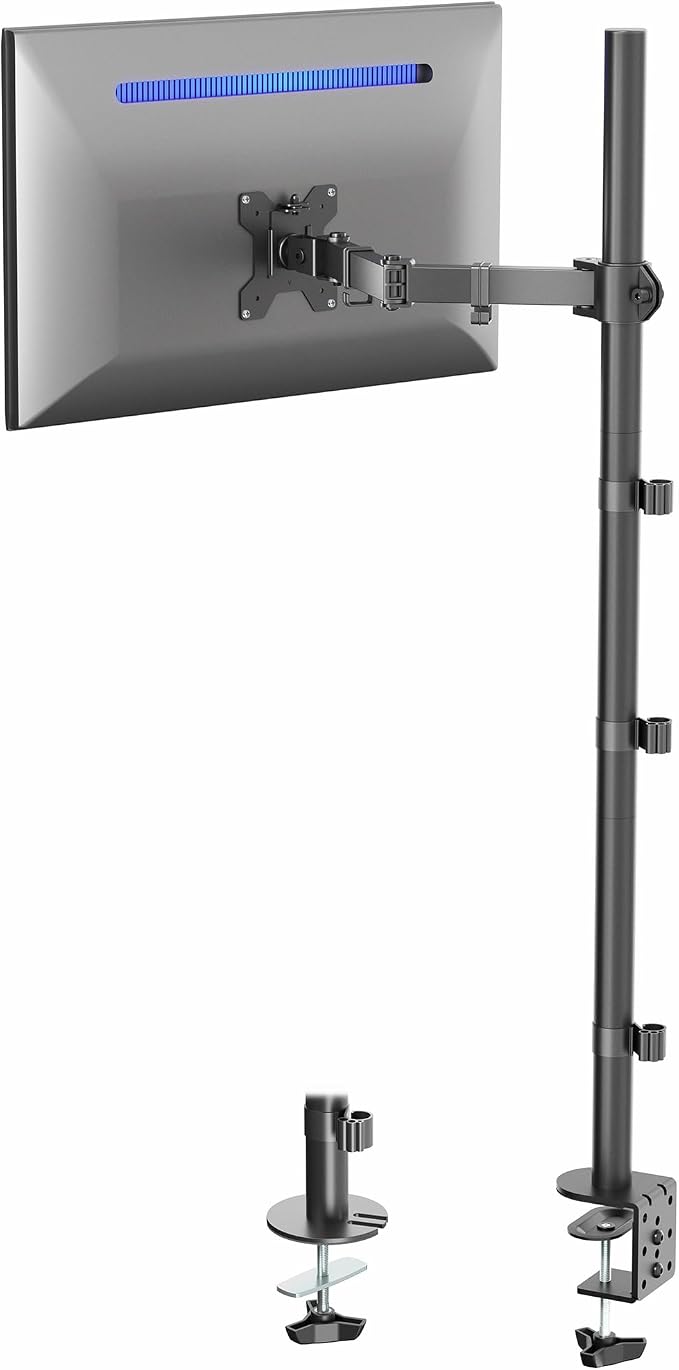 VIVO Extra Tall Single Monitor Desk Mount, 39 inch Pole VESA Stand for 13 to 32 inch Screens and up to 38 inch Ultrawides, Holds 22 lbs, Black, STAND-V011 by Unknown