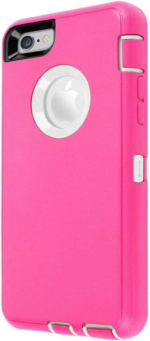 AICase iPhone 6 Case, iPhone 6S Case [Heavy Duty] Built-in Screen Protector Tough 3 in 1 Rugged Shockproof Cover for Apple iPhone 6/6S (Pink/White) - Image 2