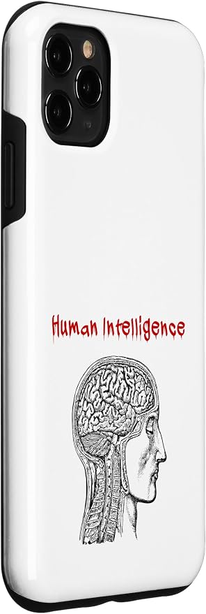 Human Intelligence (Anti Ai Statement & Head Graphic) Case for iPhone 11 Pro Max - Image 3