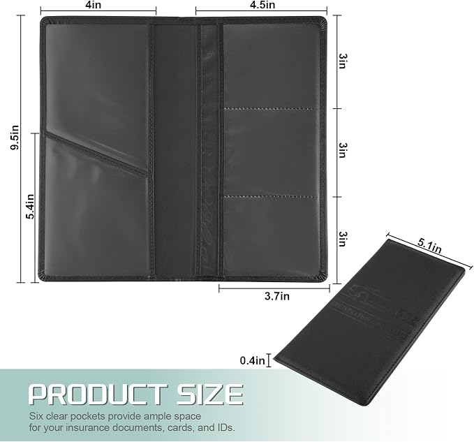 JUSTTOP 1Pack Car Registration and Insurance Holder,Car Document Holder for Cards License with Magnetic Shut,Vehicle Glove Box Car Organizer for Documents, Cards, License(Black) - Image 2