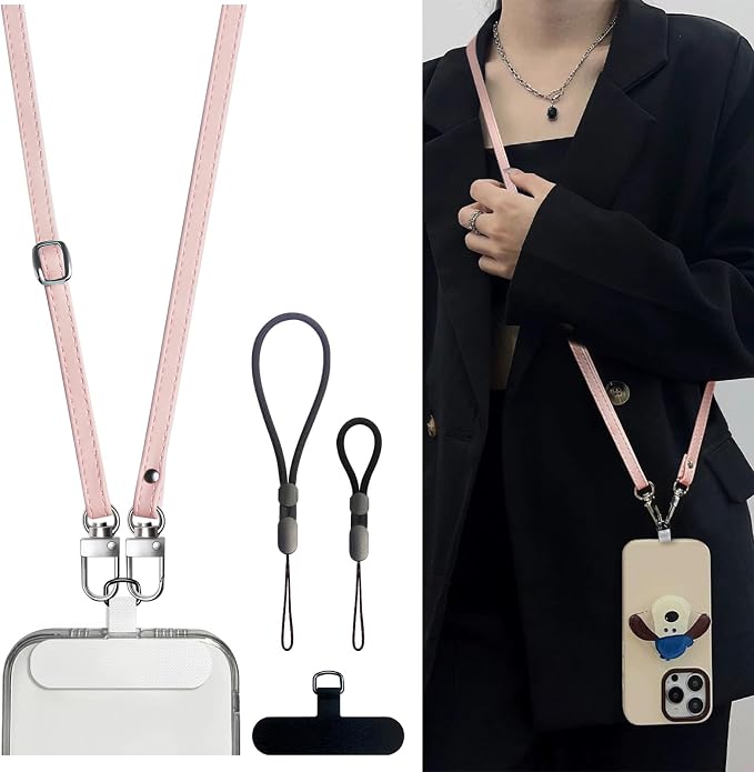 BFSD·DM Phone Crossbody Strap, Universal Crossbody Patch Phone Lanyards,Phone Lanyards for Around The Neck,Phone Strap,Compatible with Most Smartphones, (Pink) by BFSD%C2%B7DMHealthyLifestyle
