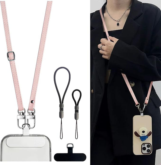 BFSD·DM Phone Crossbody Strap, Universal Crossbody Patch Phone Lanyards,Phone Lanyards for Around The Neck,Phone Strap,Compatible with Most Smartphones, (Pink) by BFSD%C2%B7DMHealthyLifestyle