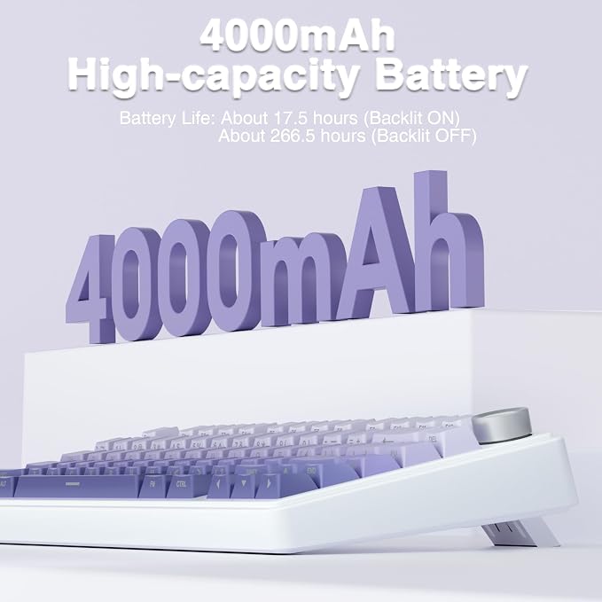 AULA F75 Pro Wireless Mechanical Keyboard,75% Hot Swappable Custom Keyboard,RGB Backlit,Pre-lubed Linear Switches,Side Printed PBT Keycaps Mechanical Gaming Keyboards,Gradient Purple - Image 8