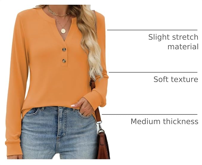 ANRABESS Women's Long Sleeve Shirts 2026 Spring Fashion Dressy Casual Tops Trendy Henley Blouses Cute Work Outfits Clothes - Image 4
