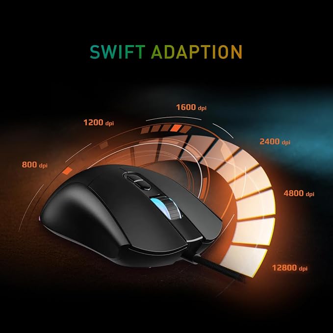 MSI Forge GK110 Combo US – Gaming RGB Keyboard & Mouse Set, 26-Key Anti-Ghosting, 12800 DPI Optical Sensor - Image 6
