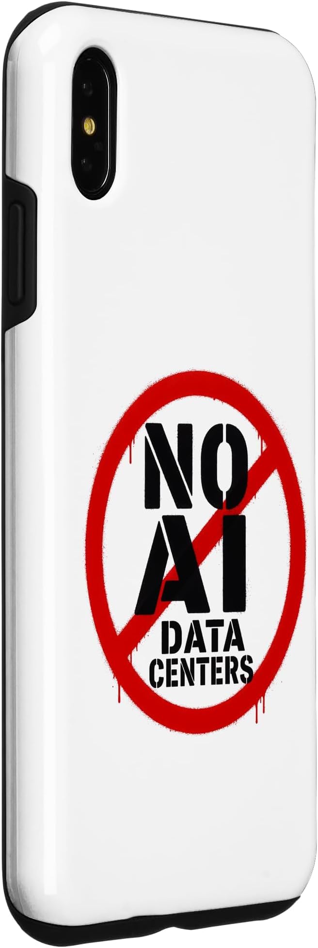 No AI Data Centers – Simple Minimal Spray Paint Style Text Case for iPhone Xs Max - Image 3