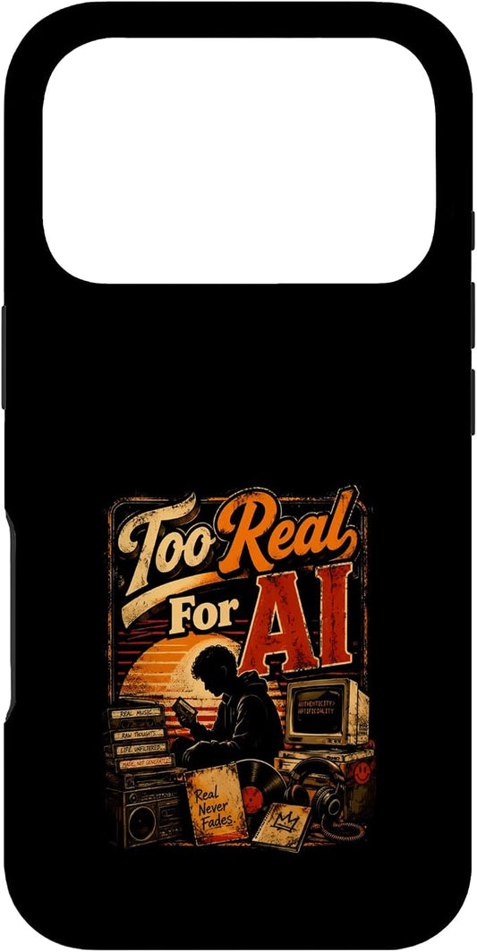 Too Real for AI - Authentic Music Lovers Case for iPhone 17 Pro by Unknown