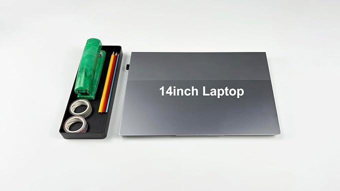 Amazon Basics Rectangular Plastic Desk Organizer, Half Accessory Tray for Office Supplies and Workspace Organization, 9.4" x 3.3" x 1", Black - Image 4