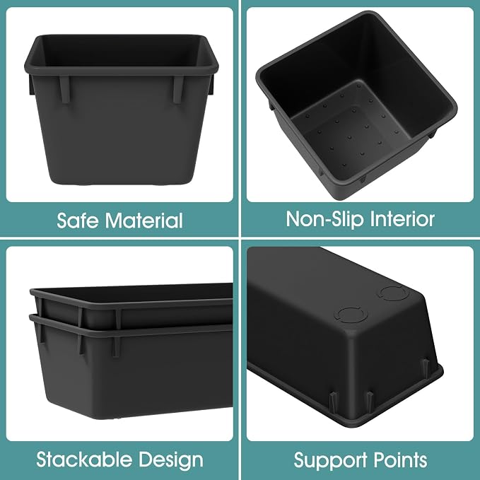 WOWBOX 25 PCS Plastic Drawer Organizer Set, Desk Drawer Divider Organizers and Storage Bins for Makeup, Jewelry, Gadgets for Kitchen, Bedroom, Bathroom, Office, Deep Black - Image 3