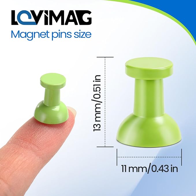 LOVIMAG Fridge Magnets 20Pcs, Magnet for Refrigerator Whiteboard, Green | Small Strong Neodymium Metal Cute Push Pin for Classroom, Kitchen, Accessories Decorative, Office, Calendar - Image 2