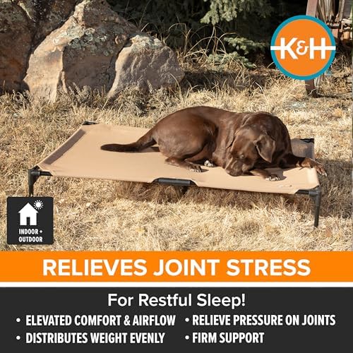 K&H Outdoor Elevated Dog Bed for Medium & Large Pets, Tan, Large 42x30in - Image 3