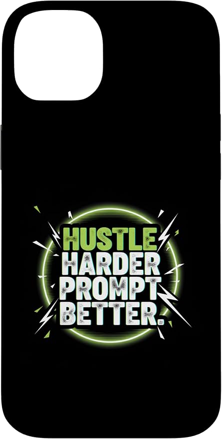 Hustle Harder Prompt Better AI Artificial Intelligence Case for iPhone 14 Plus by Unknown