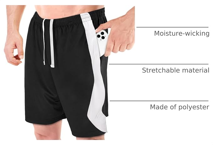 Quick Dry Knit Men's Athletic Shorts Loose-Fit Running Workout Gym Shorts - Image 4