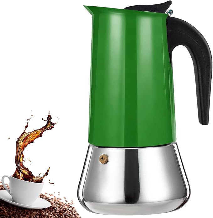 12 Cup Stovetop Espresso Maker Stainless Steel Moka Pot Stove Top Percolator Italian Coffee Makers Capable Mocha Greca Machine Cafe Classic Induction Cookers for Home and Camping 600ml 20oz by Theperfectcombinationofcoffeehomeandhealthylivingmakingeverydayadayofrituals