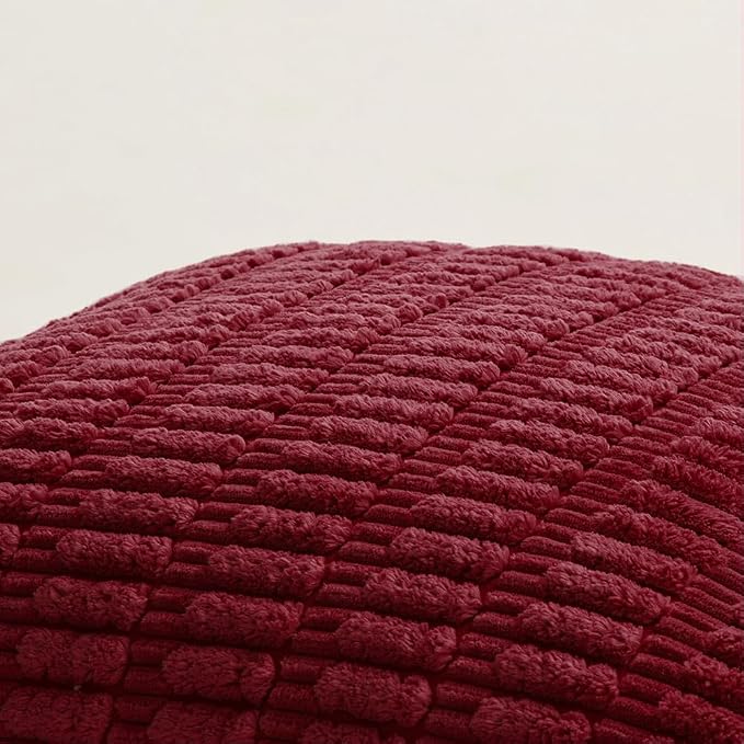 Fancy Homi 4 Packs Decorative Throw Pillow Covers for Living Room Couch Bed, Modern Farmhouse Boho Home Décor Accent Cushion Case, 26" x 26", Burgundy - Image 5