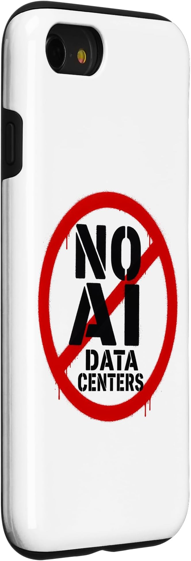 No AI Data Centers – Simple Minimal Spray Paint Style Text Case for iPhone SE (2020) / 7/8 - Image 3
