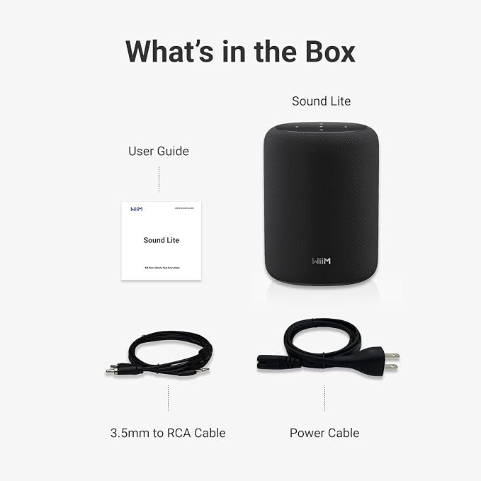 WiiM Sound Lite Smart Speaker, Hi‑Res 24‑bit/192 kHz, AI RoomFit™ Room Correction, 100W Peak, Wi‑Fi 6E/Bluetooth 5.3, Multi‑Room & Stereo Pairing, Black - Image 8