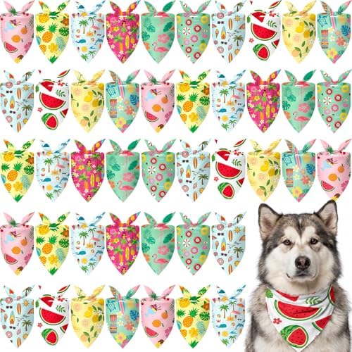 Weewooday 50 Pcs Dog Bandanas Bulk for Summer, 31.5 x 21.7 X21.7 Inch by Weewooday