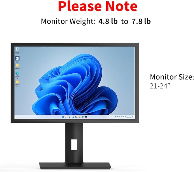 Vesa Monitor Stand with Spring-Adjustable Height, Swivel, Tilt, Rotation Vesa Stand, Compatible with Monitors Within 27 inch and Weighing Between 4.8-7.8lb (Black, Only for 4.8-7.8 lb Monitor) - Image 2