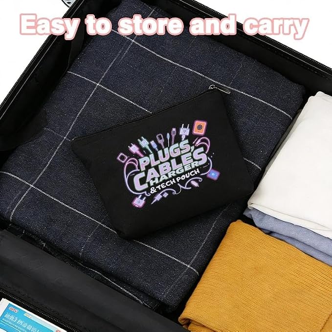 Plug Cable Charger Tech Pouch Charging Cable Organizer Travel Bag Small Usb Wire Storage Bag Earphone Case Pouch Silicone Cord Ties for Electronics Cell Phone Charger Bags for Men Women Charge Wrap - Image 4