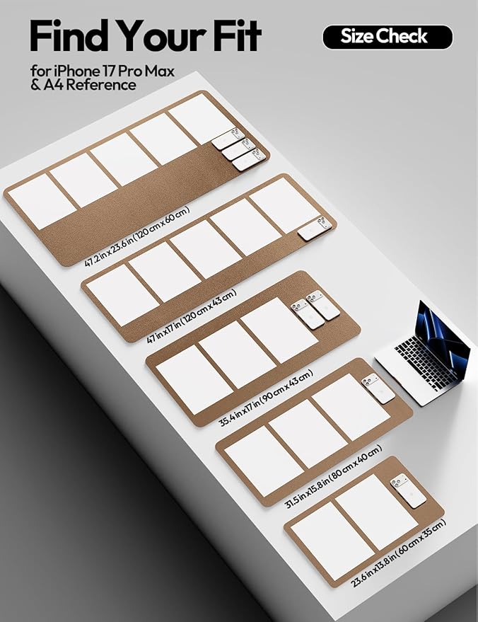 YSAGi Leather Desk Pad Protector, Office Desk Mat, Large Mouse Pad, Non-Slip PU Leather Desk Blotter, Laptop Desk Pad, Waterproof Desk Writing Pad for Office and Home (Shiny Bronze, 47" x 17") - Image 5