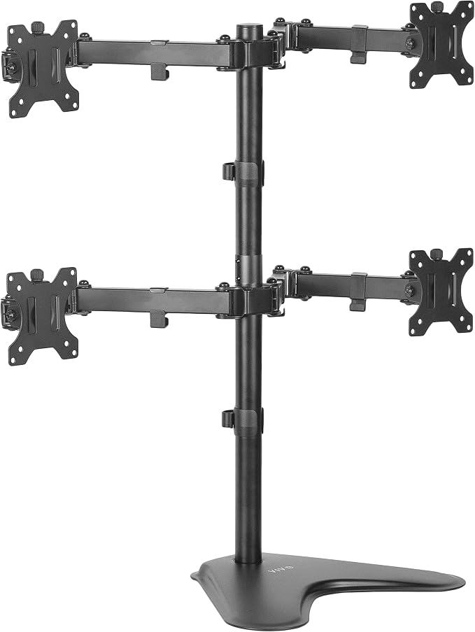 VIVO Quad 13 to 30 inch Monitor Free-Standing Mount, Fully Adjustable Desk Stand, Holds 4 Flat or Curved Display Screens, STAND-V004F by Unknown