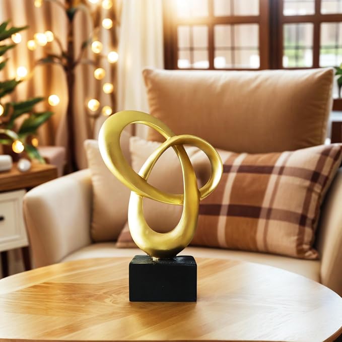 Dosker Abstract Sculpture Knot Decor Mobius Stripe Statue (Gold) | Modern Sculpture for Home Decor,Coffee Table Decor for Living Room,Office - Image 4