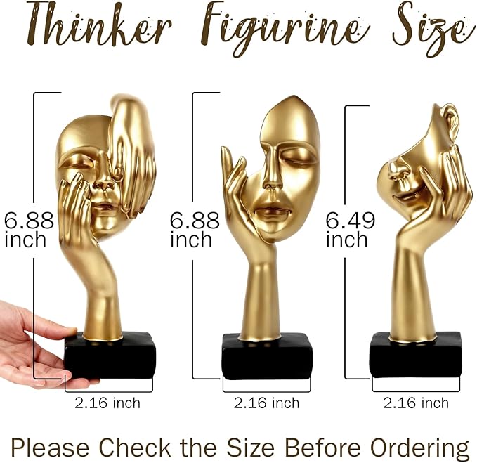 3 Pcs Thinker Statue,Modern Home Sculptures,Figurine for Bookshelf1 - Image 6