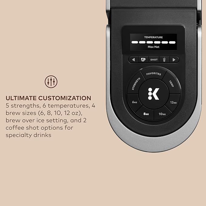 Keurig K-Café SMART Single Serve Coffee Maker with WiFi Compatibility, Latte and Cappuccino Machine with Built-In Frother, 6 Brew Sizes, Black | WIFI Brewid Smart Brewing, Built-in Milk Frother for Lattes and Cappuccinos, 6 Brew Sizes, K-Cup Pod Compat... - Image 5