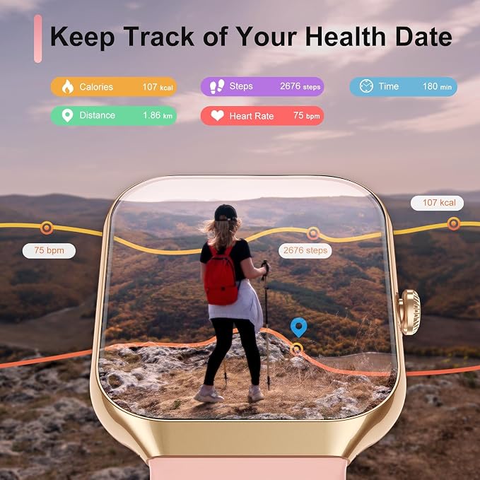 Jugeman Smart Watch for Women, 1.96" HD Smartwatch (Answer/Make Call) with Heart Rate/Sleep Monitor/Pedometer Fitness Watch 113+ Sport Modes, IP68 Waterproof Activity Tracker for Android iOS - Image 5