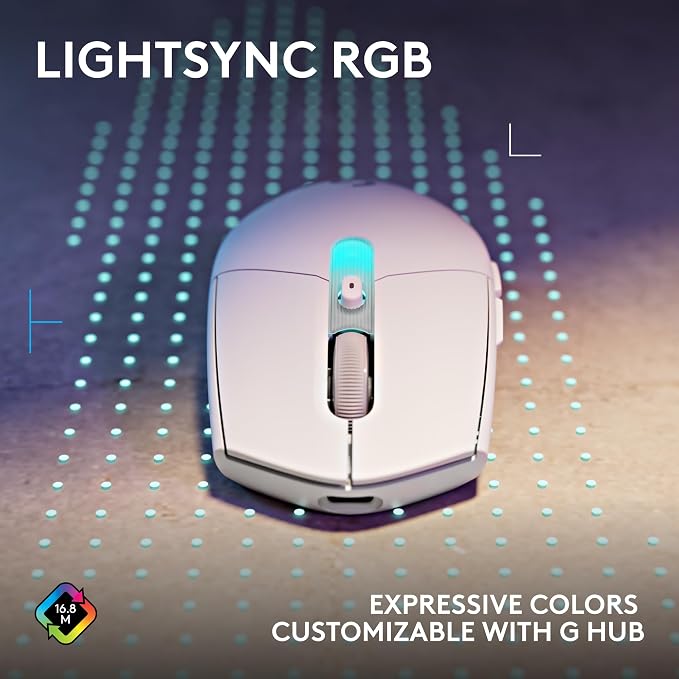 Logitech G305 X Superlight Wireless Gaming Mouse - White | Lightweight 59g, HERO 44K Sensor, RGB lighting, Lightspeed, Bluetooth, 130+ Hr battery life, 6 programmable buttons, PC/Mac - Image 8