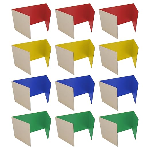 Flipside Products 18”x 48” Assorted Color Study Carrel, Red, Green, Blue, Yellow Privacy Boards, Student Privacy and Focus Booth for The Classroom, Desk Divider Cubby for Tests, Made in USA - 12 Pack - Image 2