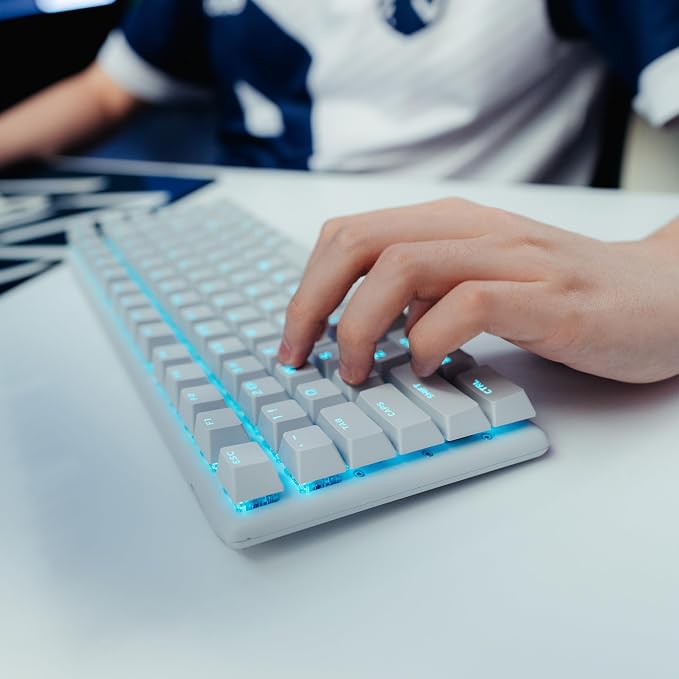 Alienware Pro Wireless Gaming Keyboard, Linear Mechanical, RGB | 2.4GHz, Bluetooth 5.1, USB Wired, N-Key Rollover, PBT Double-Shot Keycaps, Detachable USB Paracord Cable, Lunar Light - Image 12