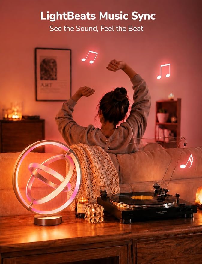 Lepro TB1 AI Smart Table Lamp, RGB+IC Addressable Color Changing Desk Light Alexa Google Home Enable, Music Sync, DIY Endless Scenes, APP Control Cool LED Lamp for Room Decor Ambient Lighting, 2.4 GHz - Image 3