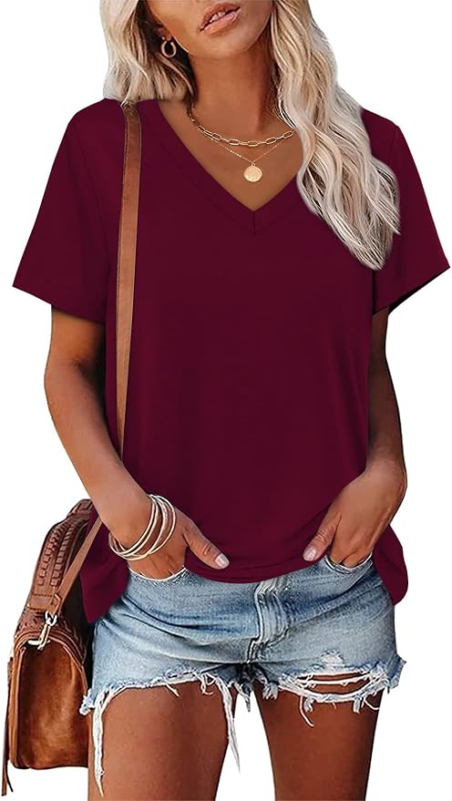 Alaroo Womens Summer Tops 2026 V Neck Short Sleeve Shirts Trendy Dressy Casual Vacation Outfits Printed - Image 2