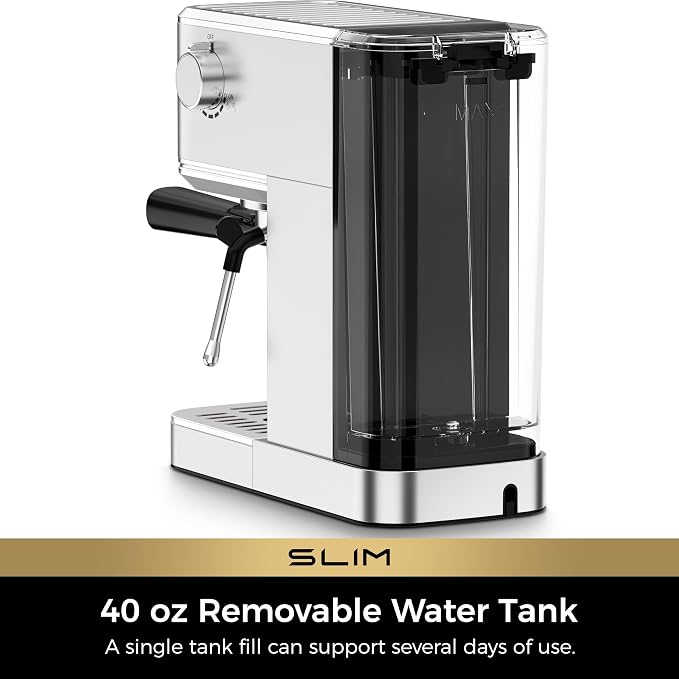 CHULUX Slim Espresso Machine with Milk Frother for Home Cappuccino & Latte | Precise Pressure Gauge, Food-Grade Materials, 20 Bar Italian Pump, Professional Temperature Control System, Stainless Steel - Image 7