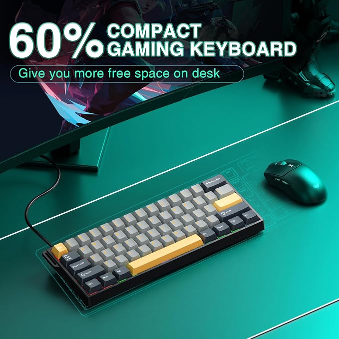 AULA WIN60 HE MAX - 60% Mechanical Gaming Keyboard Wired, Hall Effect Magnetic Switches Hot Swappable, Adjustable Actuation Rapid Trigger Mode, 8000 Hz Polling Rate, 60 Percent Keyboard Compact Design - Image 3