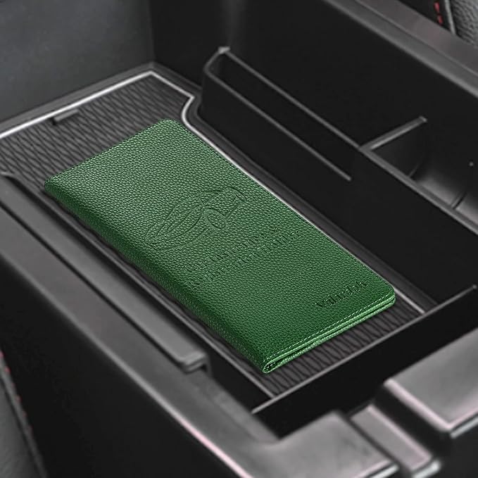 Valardoh Premium Car Registration and Insurance Card Holder, Car Document Holder for Cards, Driver License & other Essential Documents (Dark Green) - Image 7