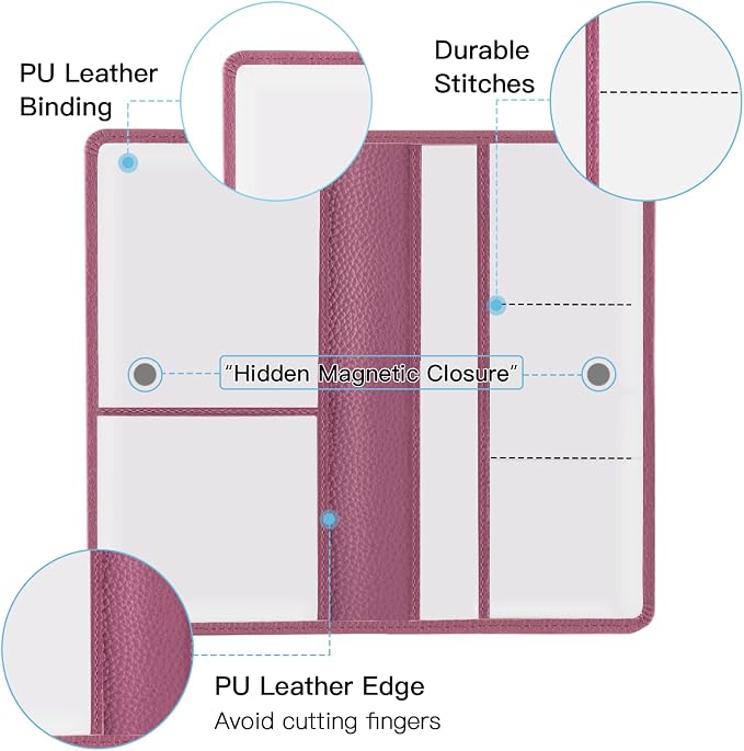 Valardoh Premium Car Registration and Insurance Card Holder, Car Document Holder for Cards, Driver License & other Essential Documents (Purple) - Image 2