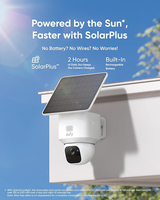 eufy Security SoloCam E30, Security Cameras Wireless Outdoor, Solar Camera Outdoor Wireless, 360° Pan, AI Tracking, 2K Clarity, No Monthly Fee - Image 4