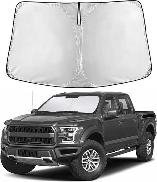 EcoNour Windshield Sunshade Compatible for Ford F150 2015-2018 2019 2020, Sun Visor for Front Windshield & Window Sun Shade Cover, UV Heat Blocker & Protector, Car Accessories by EcoNour