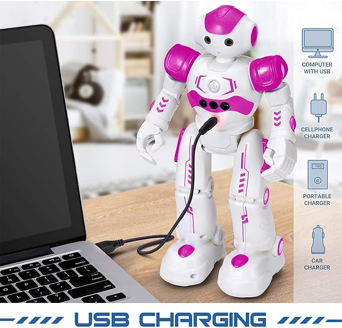 KingsDragon RC Robot Toys for Kids, Gesture & Sensing Programmable Remote Control Smart Robot for Age 3 4 5 6 7 8 Year Old Boys Girls Birthday Gift Present，Rose - Image 4