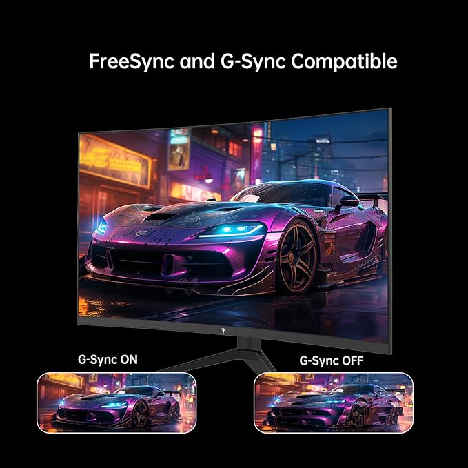 KTC 32 Inch Curved Gaming Monitor, FHD 1080p 165Hz Curve Monitor, H32S17C | 1500R, 1ms MPRT, Adaptive Sync, 122% sRGB, DP/HDMI, Tiltable, Eye Care, VESA, HDR10 for Gaming Home Office Business - Image 4